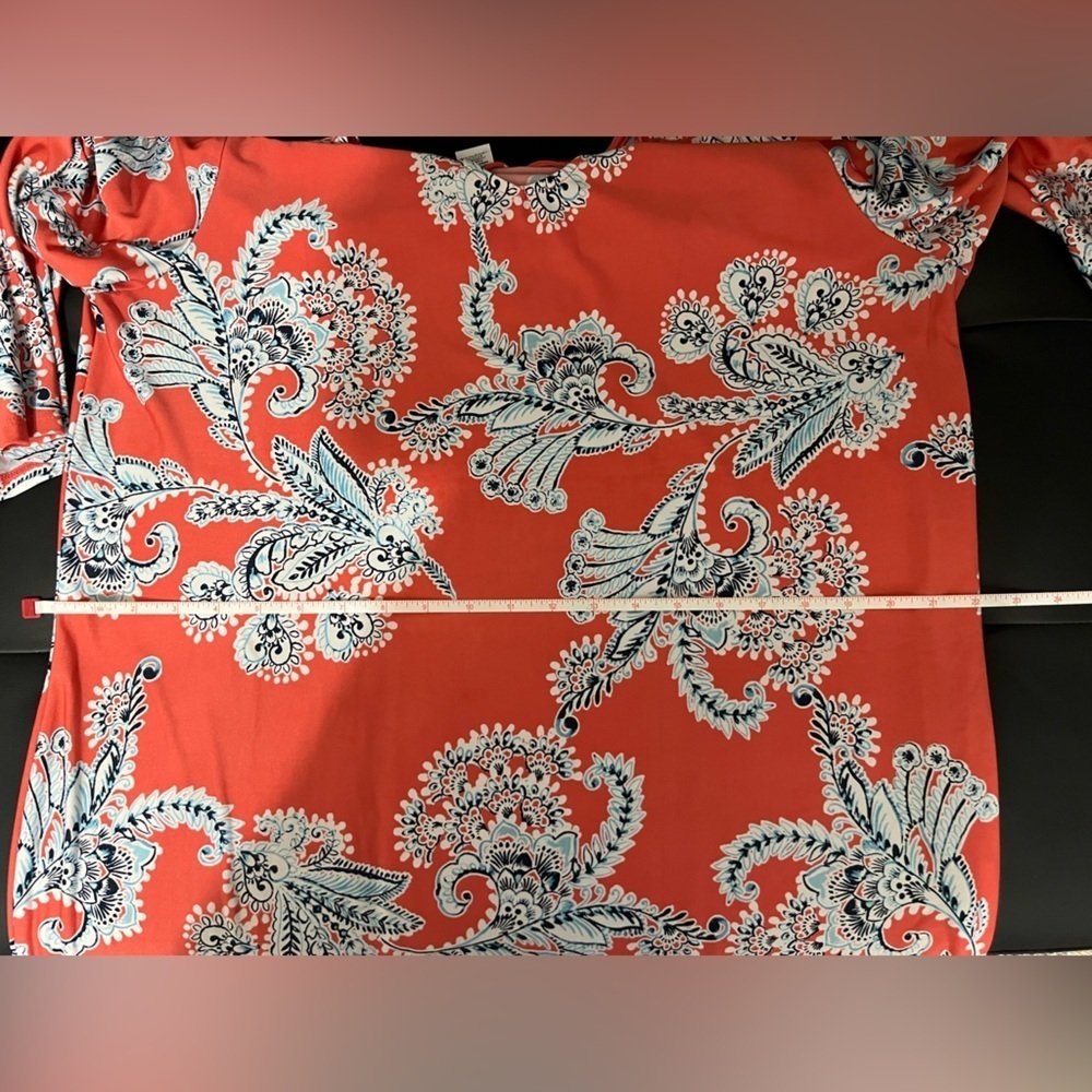 Ruby Rd. Coral and White Paisley Dress - Picture 6 of 6